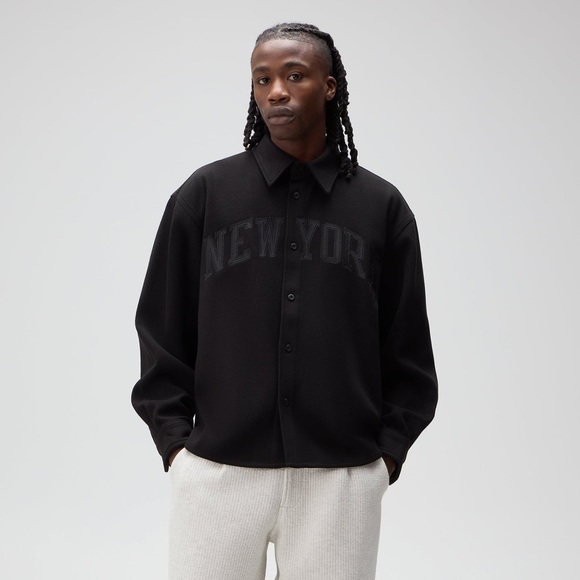 Kith for the New York Knicks Felted Apollo Shirt Black Button Up FW25 Size XL